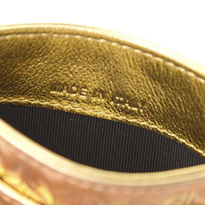 Chanel Metallic Calfskin Crocodile Embossed Cocodile Card Holder Gold 9 of 12