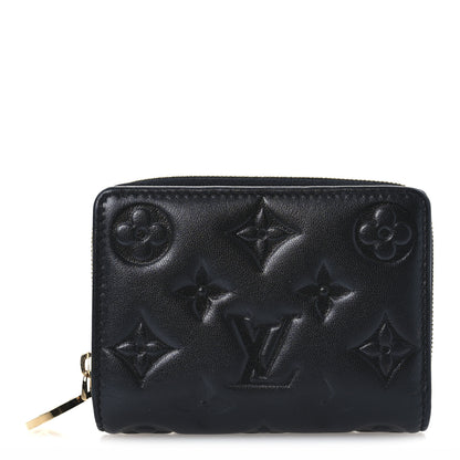 Louis Vuitton Lambskin Embossed Monogram Lou Coussin Wallet Black 1 of 9