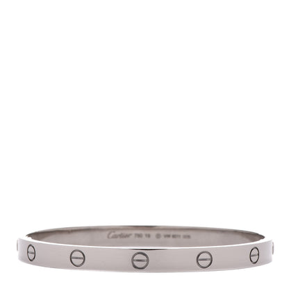 Cartier 18K White Gold LOVE Bracelet 19 1 of 5