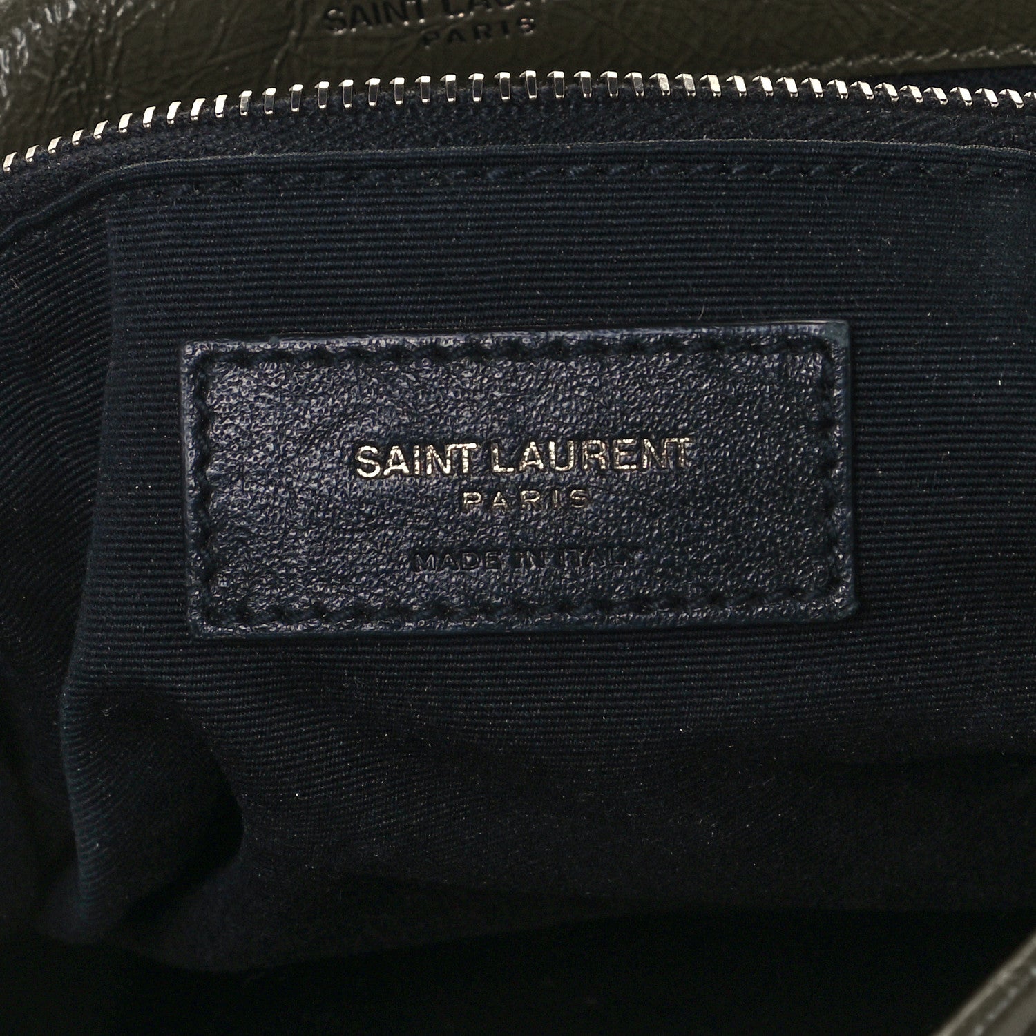 Saint Laurent Crinkled Calfskin Matelasse Monogram Medium Niki Chain Satchel Military Olive 6 of 10