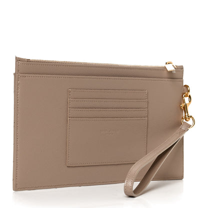 Saint Laurent Grain De Poudre Chevron Monogram Large Bill Pouch Cork 3 of 11