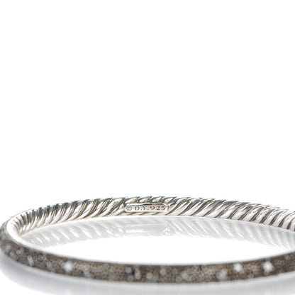 David Yurman Sterling Silver Black Diamond 4mm Midnight Melange Bangle Bracelet 4 of 4