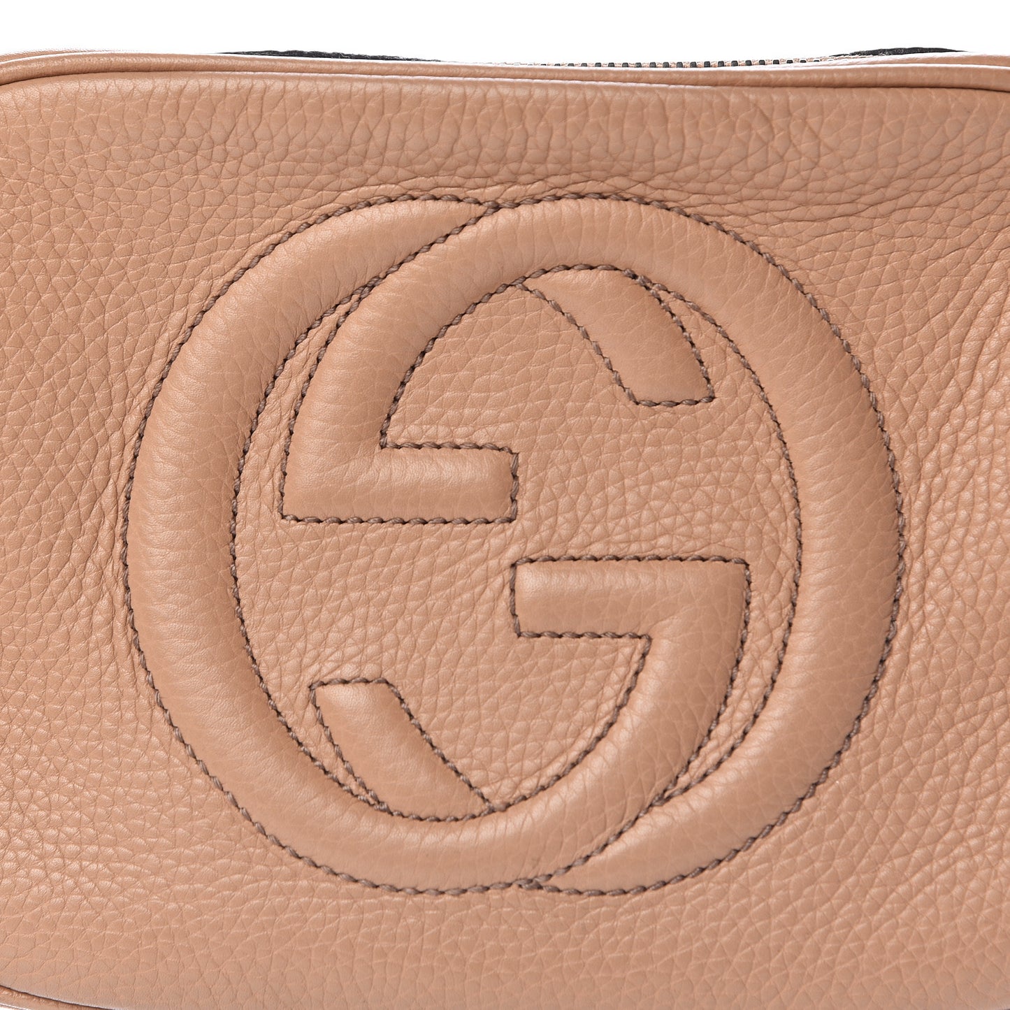 Pebbled Calfskin Small Soho Disco Bag Camelia