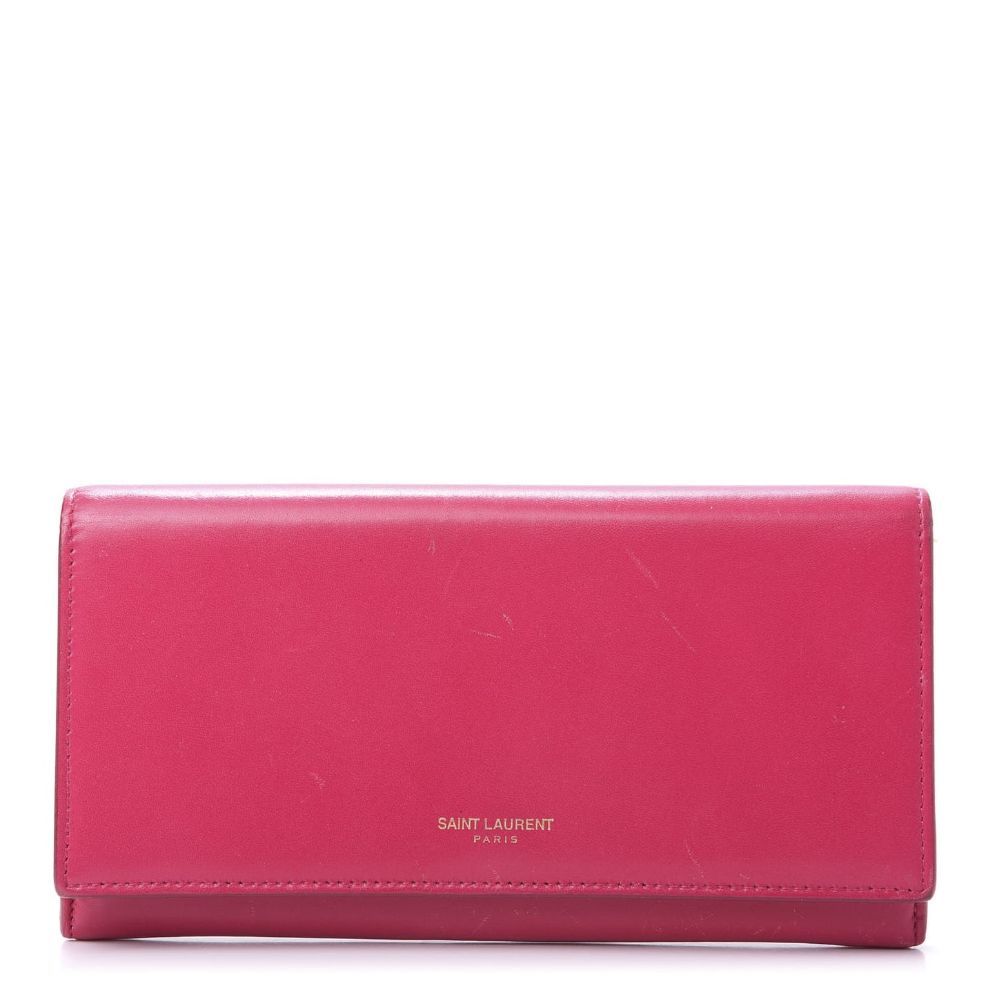 Calfskin Classic Large Marquage Flap Wallet Pink