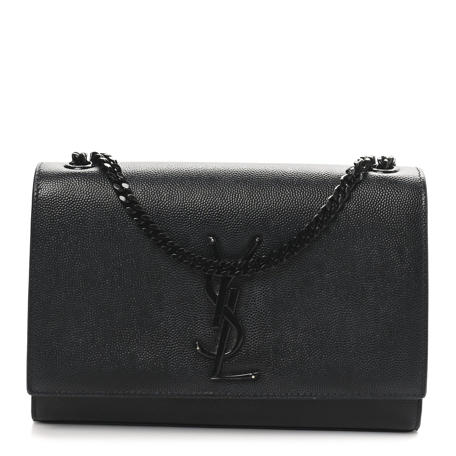 Saint Laurent Grain De Poudre Small Monogram Monochrome Kate Satchel Black 1 of 10