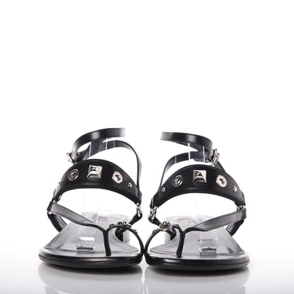 Hermes Calfskin Grosgain Obsession Sandals 39 Black 2 of 9
