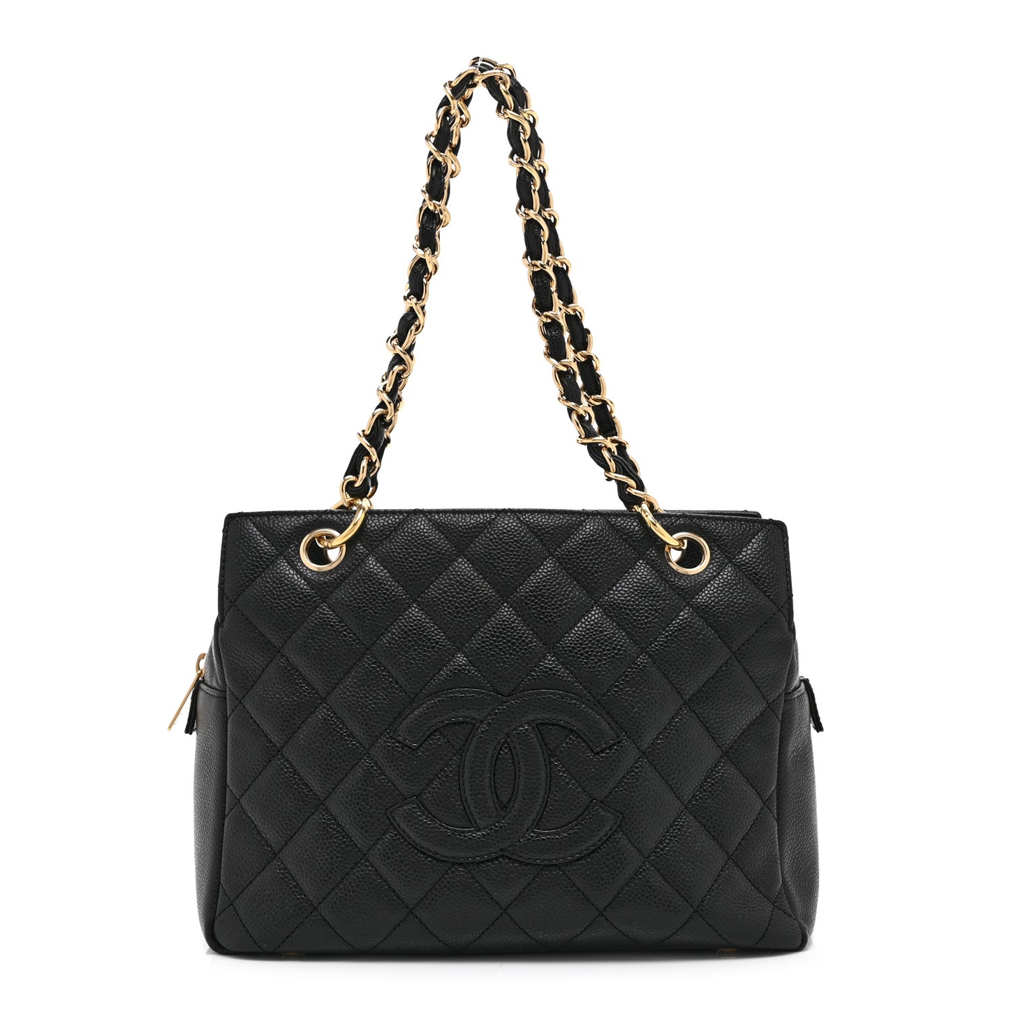 Caviar Quilted Petit Timeless Tote PTT Black