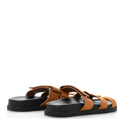 Hermes Suede Goatskin Womens Chypre Sandals 36.5 Naturel 5 of 10