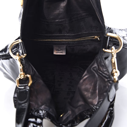 Gucci Patent Medium Hysteria Top Handle Bag Black 5 of 9