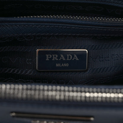 Prada Saffiano Vernice Mini Galleria Double Zip Tote Baltico 7 of 14