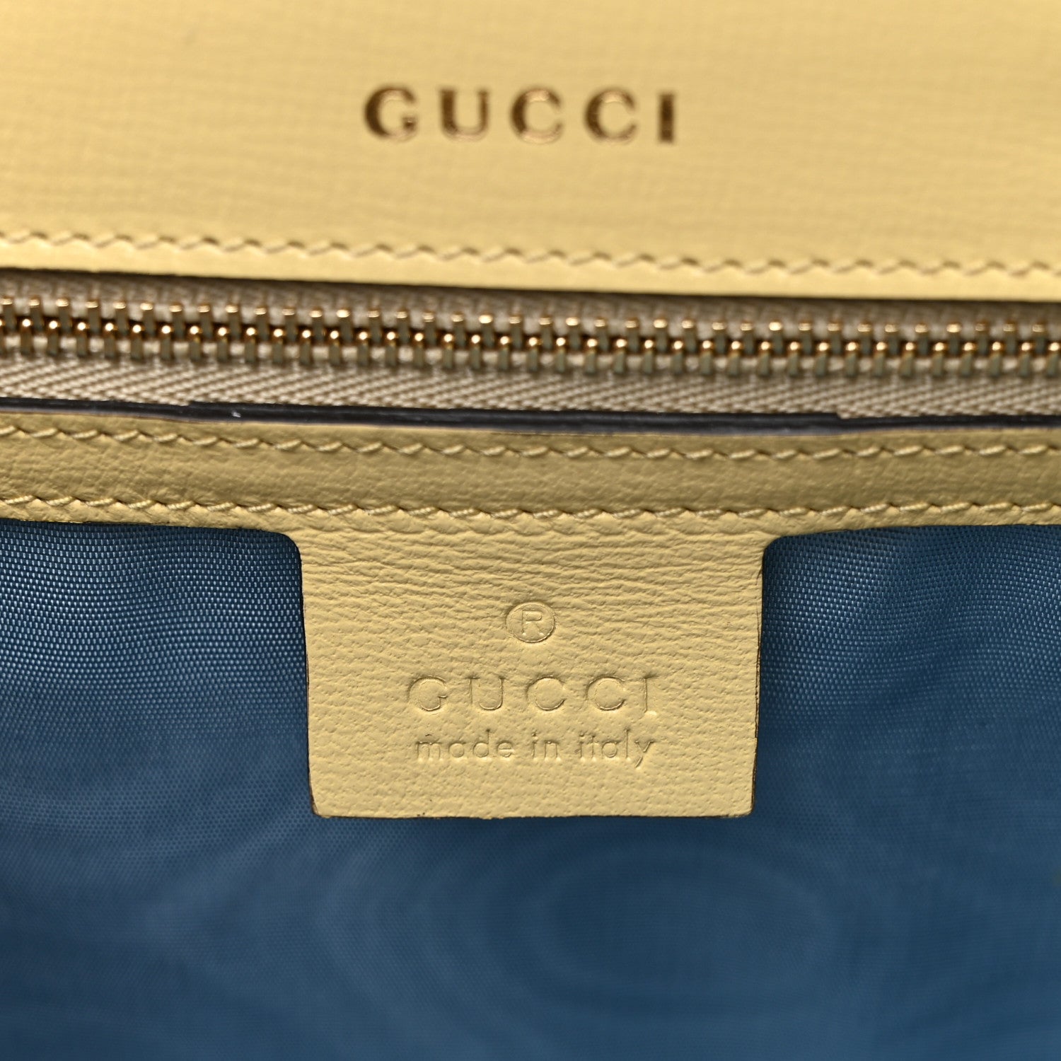Gucci Textured Calfskin Small Torchon GG Ring Shoulder Bag Butter 5 of 8