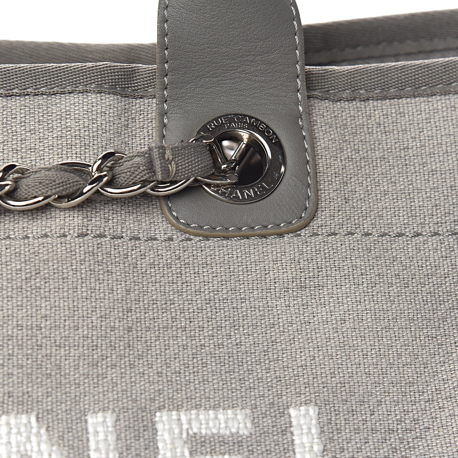 Chanel Canvas Large Deauville Tote Grey 16 of 16