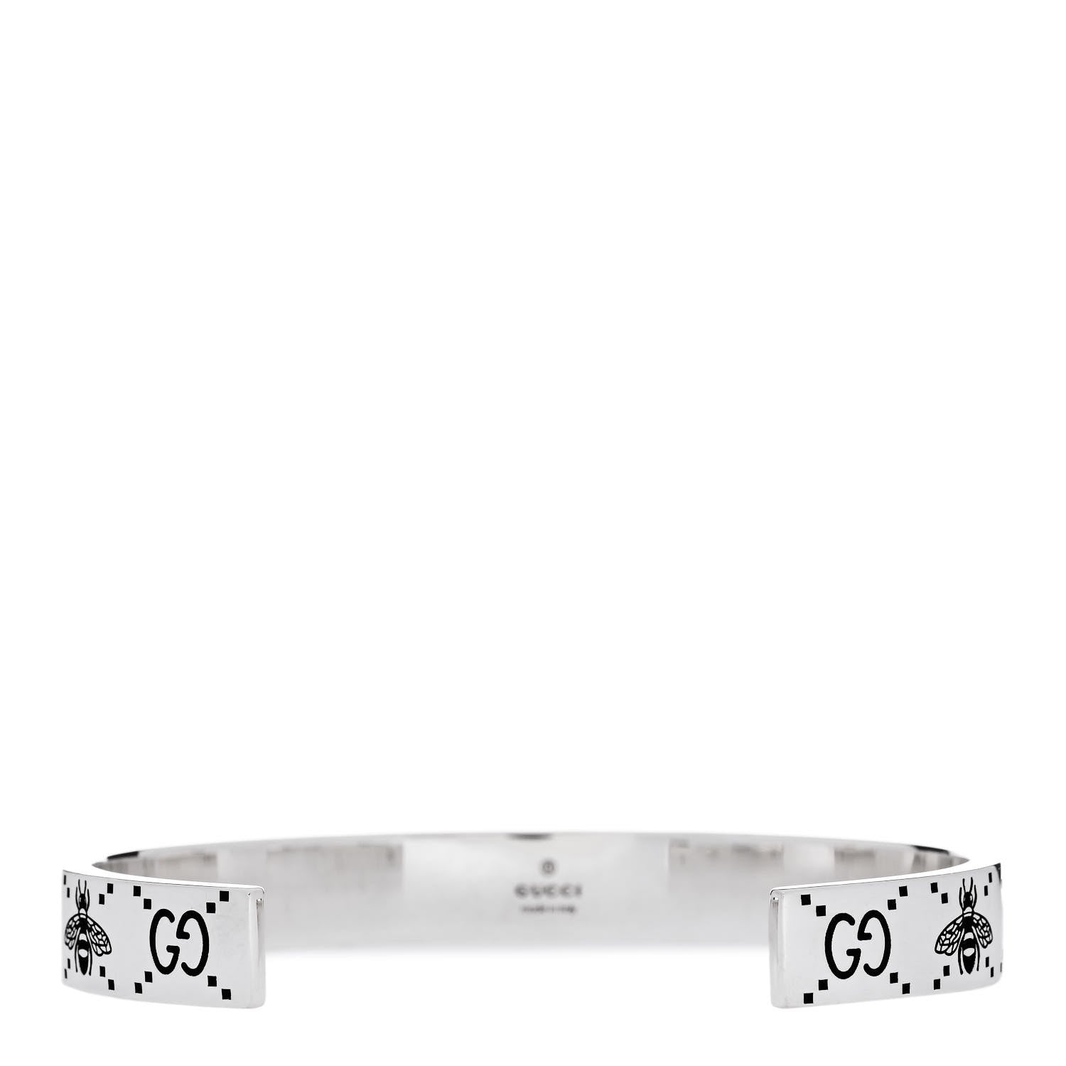 Gucci Sterling Silver Bee GG Cuff Bracelet 2 of 5