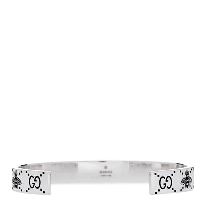 Gucci Sterling Silver Bee GG Cuff Bracelet 2 of 5