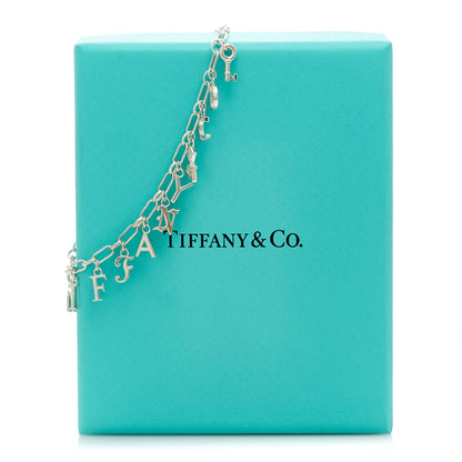 Tiffany Sterling Silver Enamel Love Notes Logo Charm Bracelet Blue 4 of 5