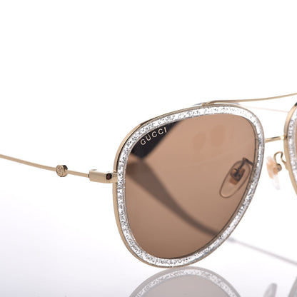 Gucci Glitter Aviator Sunglasses GG0062S Silver 7 of 8