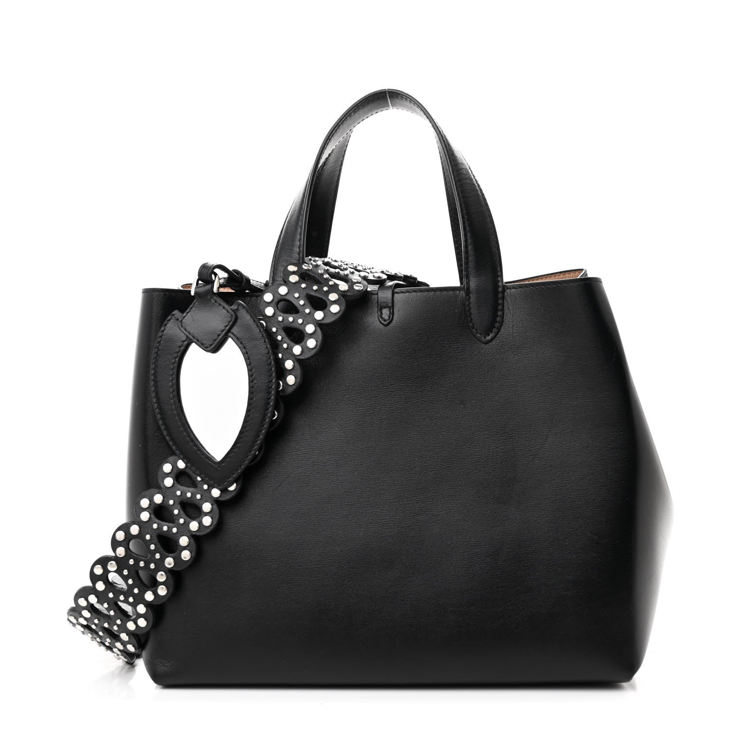 Alaia Calfskin Clou Etoile Strap Mina 25 Bag Black 1 of 13