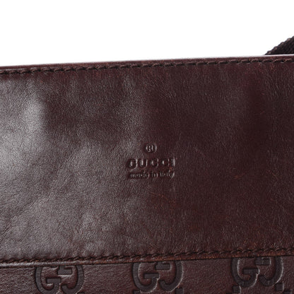 Gucci Guccissima Medium Flat Messenger Bag Dark Brown 5 of 10