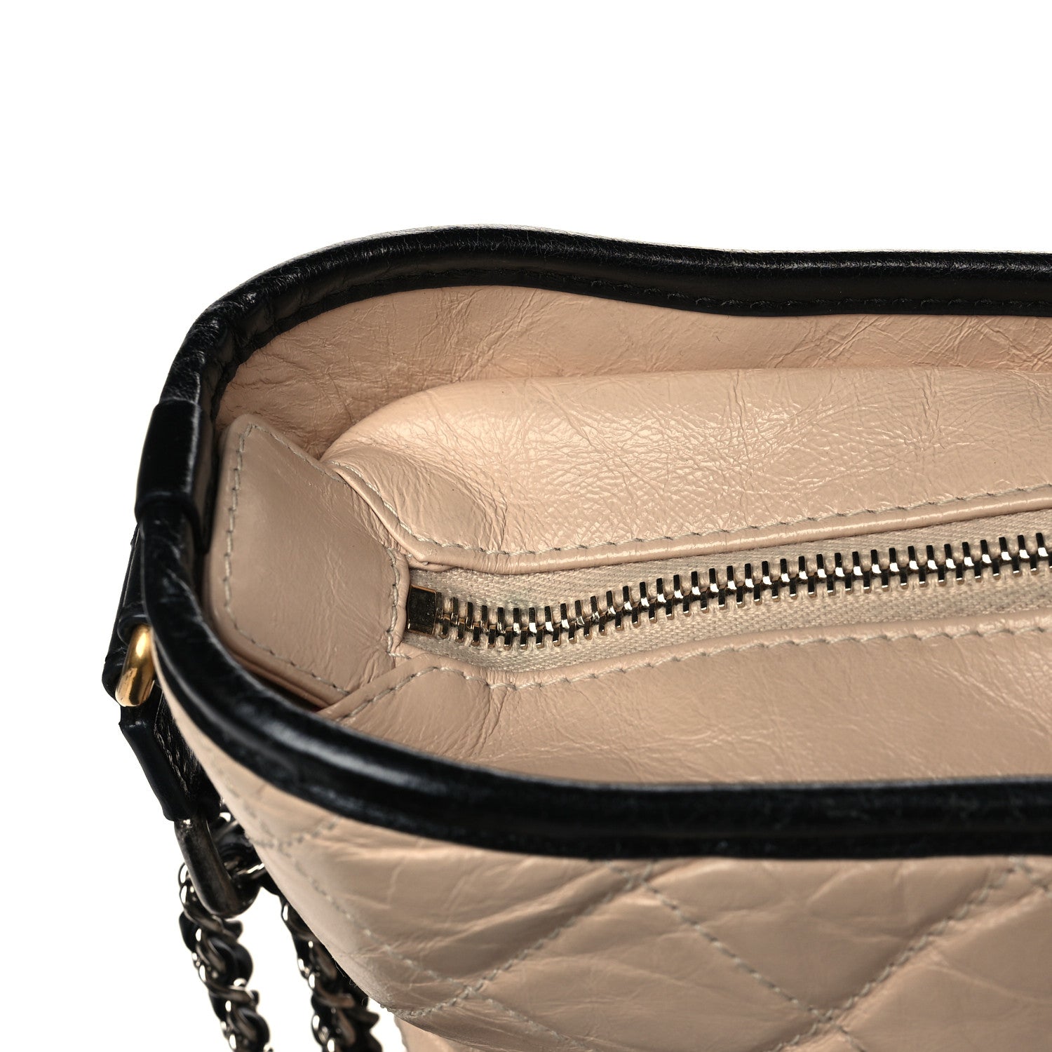 Chanel Aged Calfskin Quilted Large Gabrielle Hobo Beige Black 12 of 13