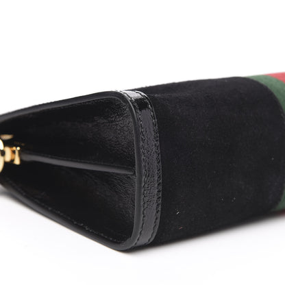 Gucci Suede Patent GG Web Small Ophidia Chain Shoulder Bag Black 8 of 9