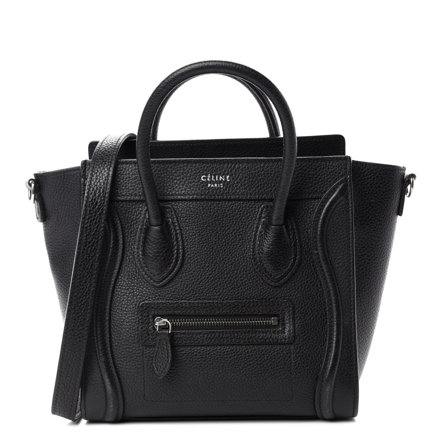 Drummed Calfskin Nano Luggage Black