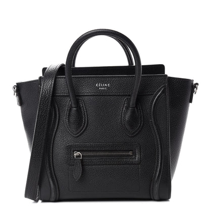 Celine Drummed Calfskin Nano Luggage Black 1 of 13