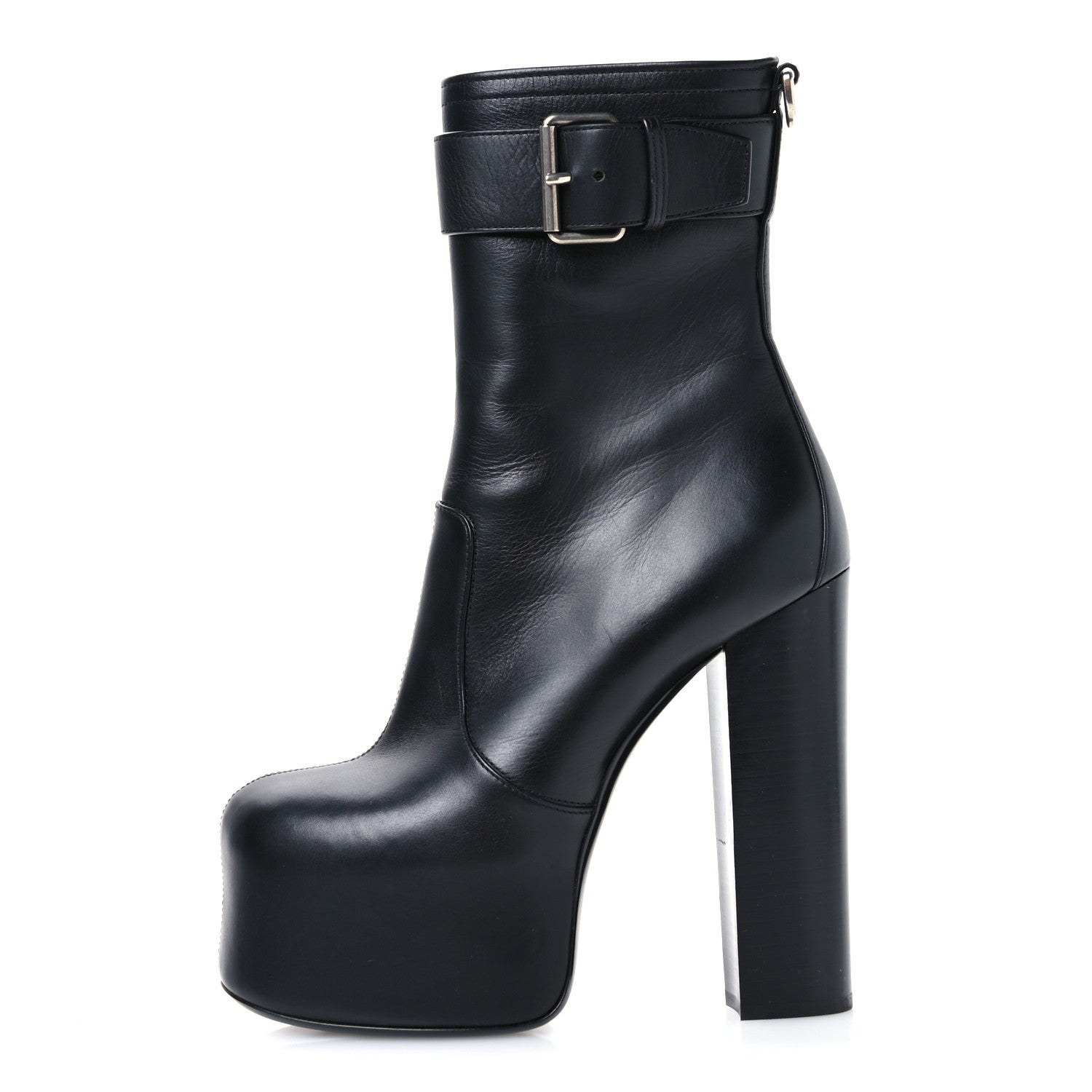 Saint Laurent Calfskin Mina Boots 38 Black 1 of 8