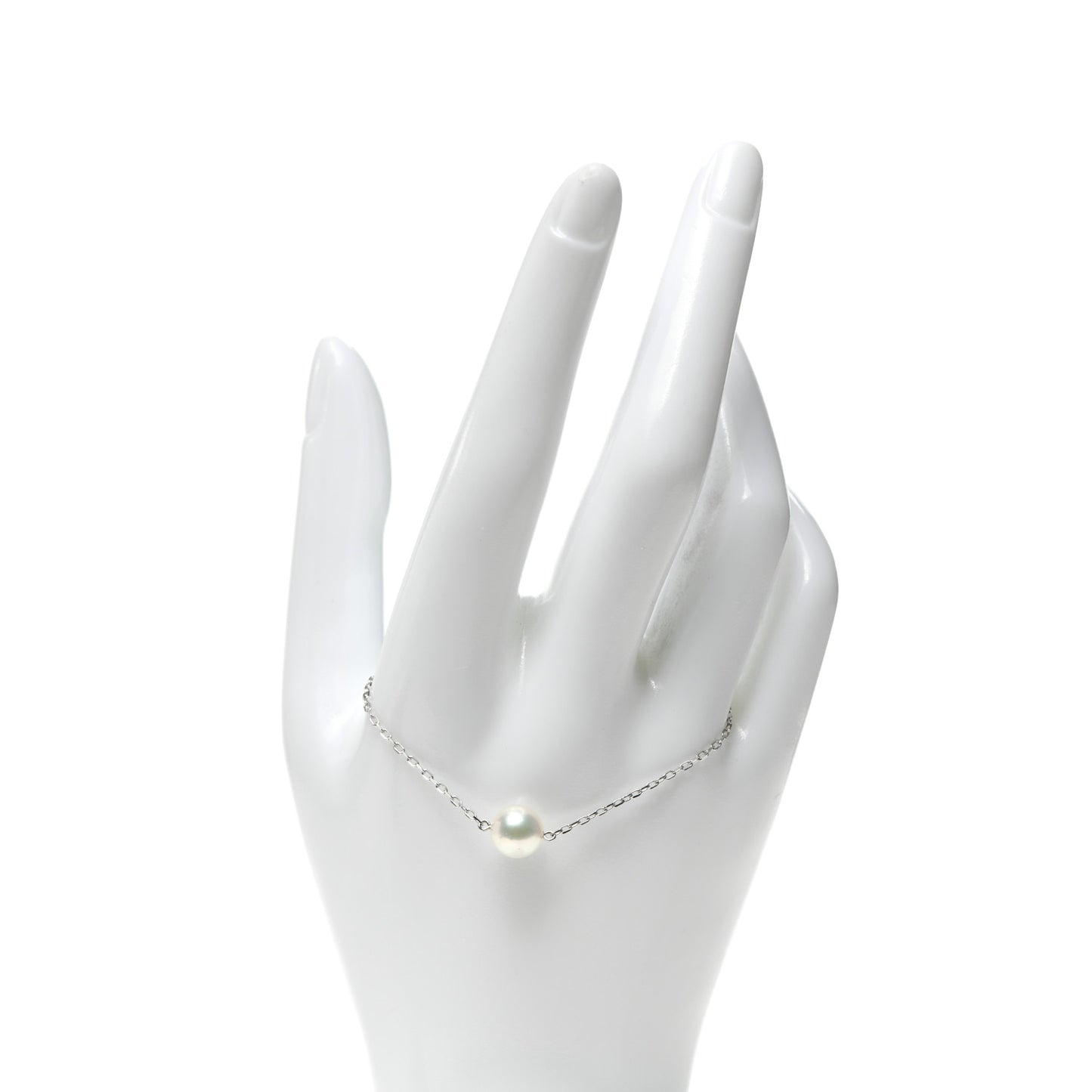 18K White Gold Akoya Pearl 8-8.5mm Single Station Bracelet