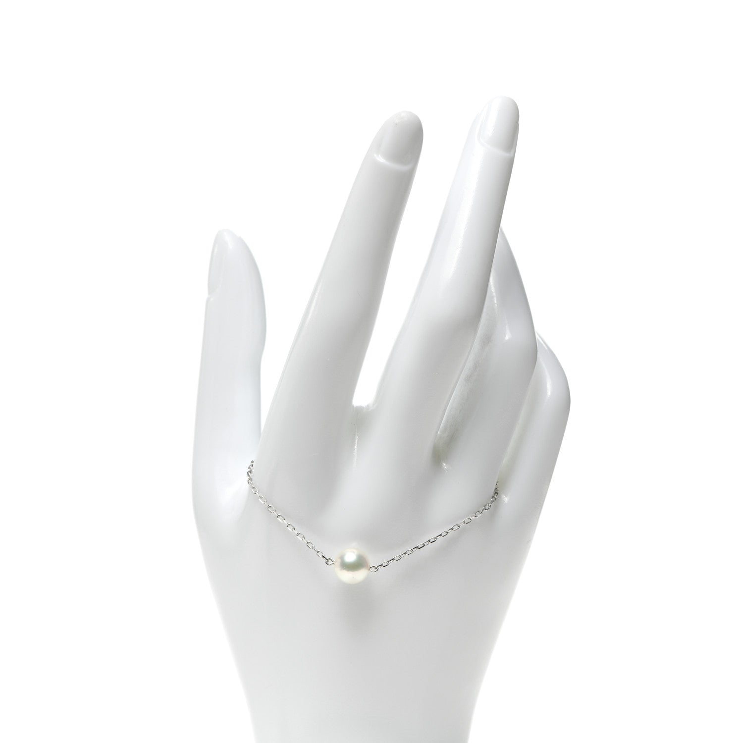 Mikimoto 18K White Gold Akoya Pearl 8-8.5mm Single Station Bracelet 2 of 5