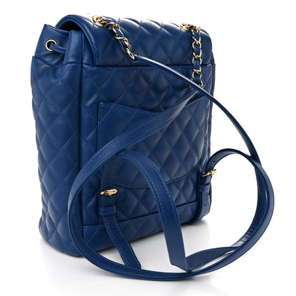 Chanel Calfskin Quilted Small Urban Spirit Backpack Blue 3 of 10