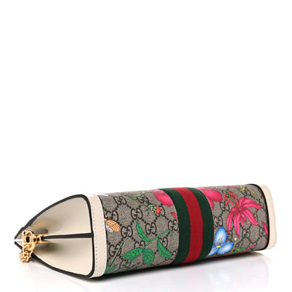 Gucci GG Supreme Monogram Flora Web Small Ophidia Chain Shoulder Bag White 4 of 11