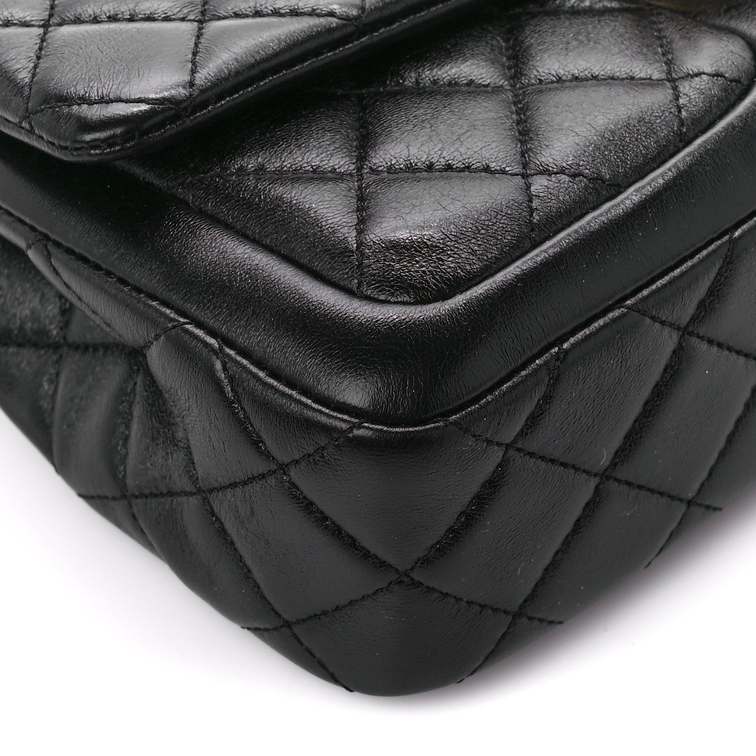 Chanel Shiny Lambskin Quilted Small Daily Friend Flap Black 10 of 11