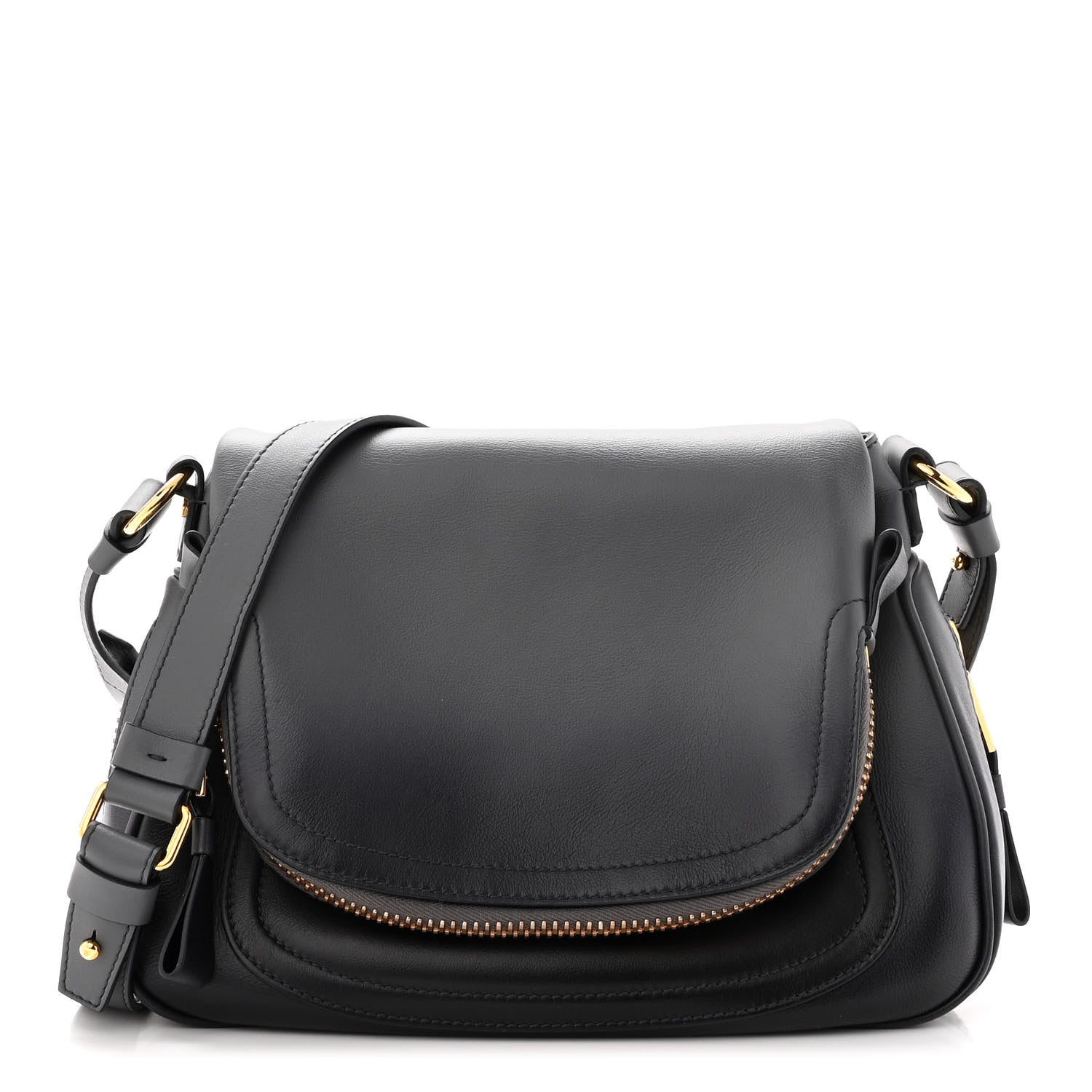 Tom Ford Calfskin Medium Shaded Jennifer Crossbody Bag Grey 1 of 13