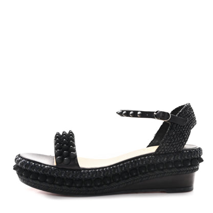 Christian Louboutin Calfskin Lata 60 Sandals 38 Black 1 of 9