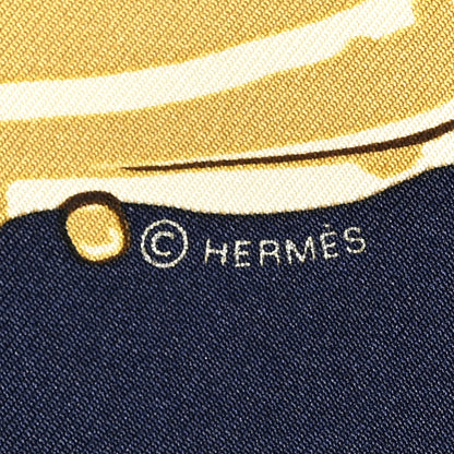Hermes Silk Peinture Fraiche Scarf 45 Bleu Black Bronze 4 of 5