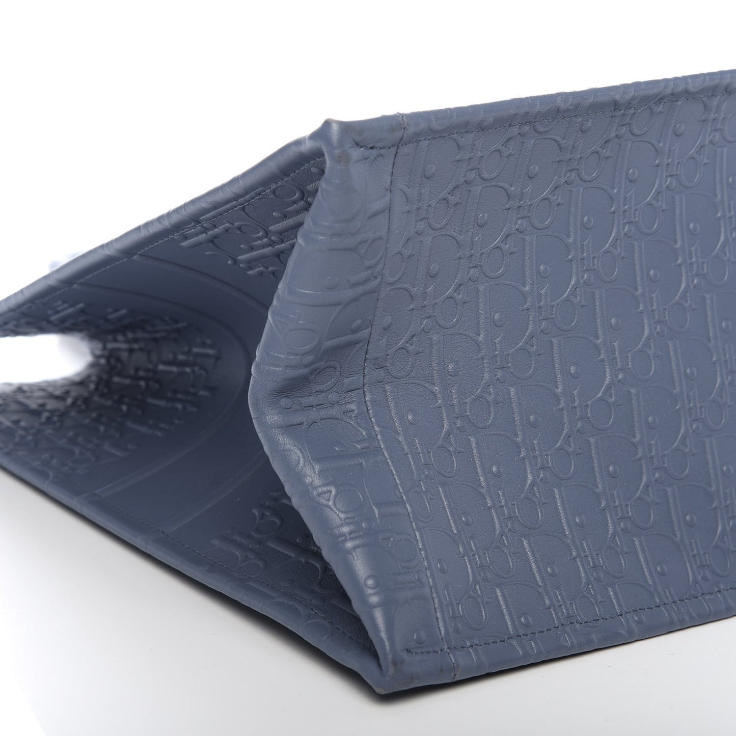 Oblique Calfskin Embossed Book Tote Denim Blue
