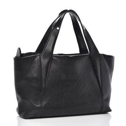 Chanel Calfskin Chevron CC All Day Long Boston Black 3 of 14