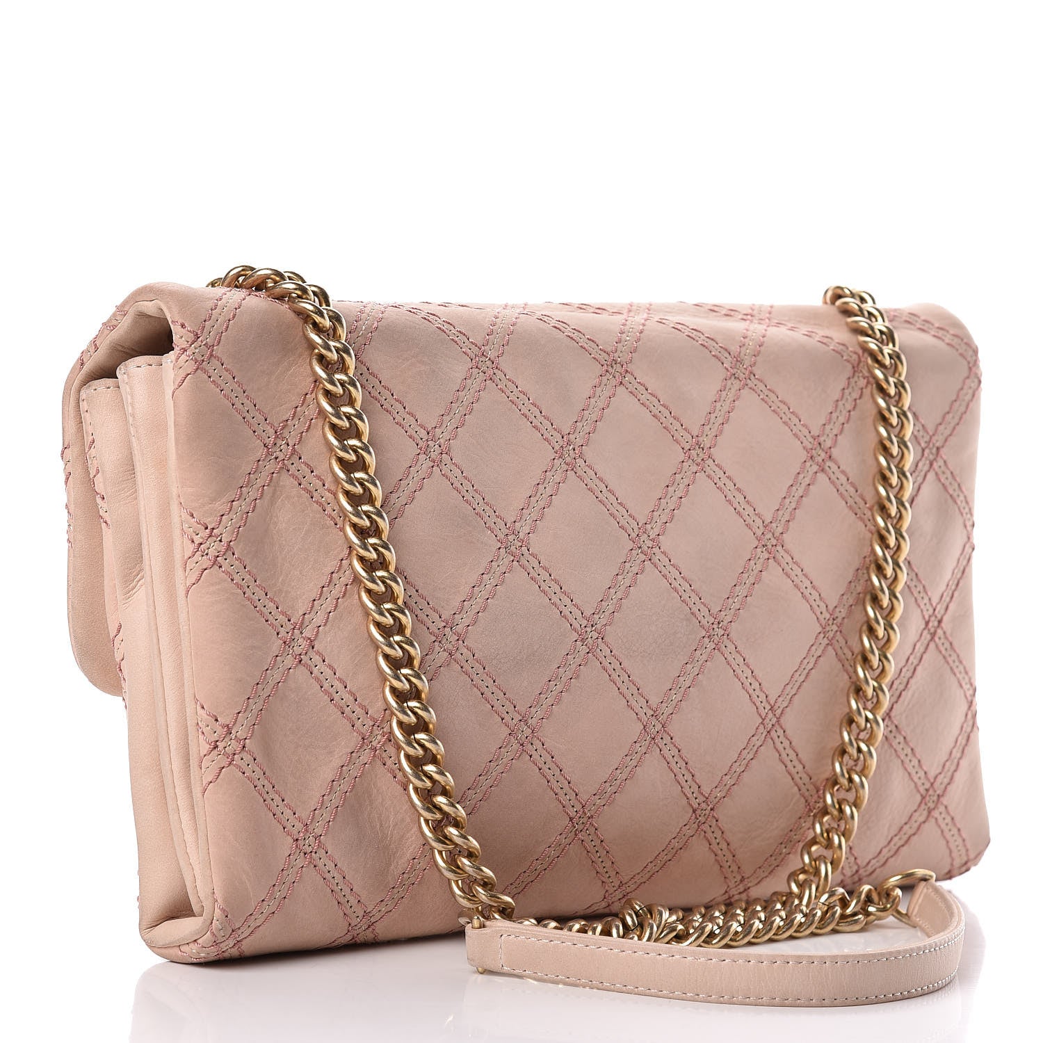 Chanel Calfskin Triple Stitched Medium Flap Pink 3 of 16