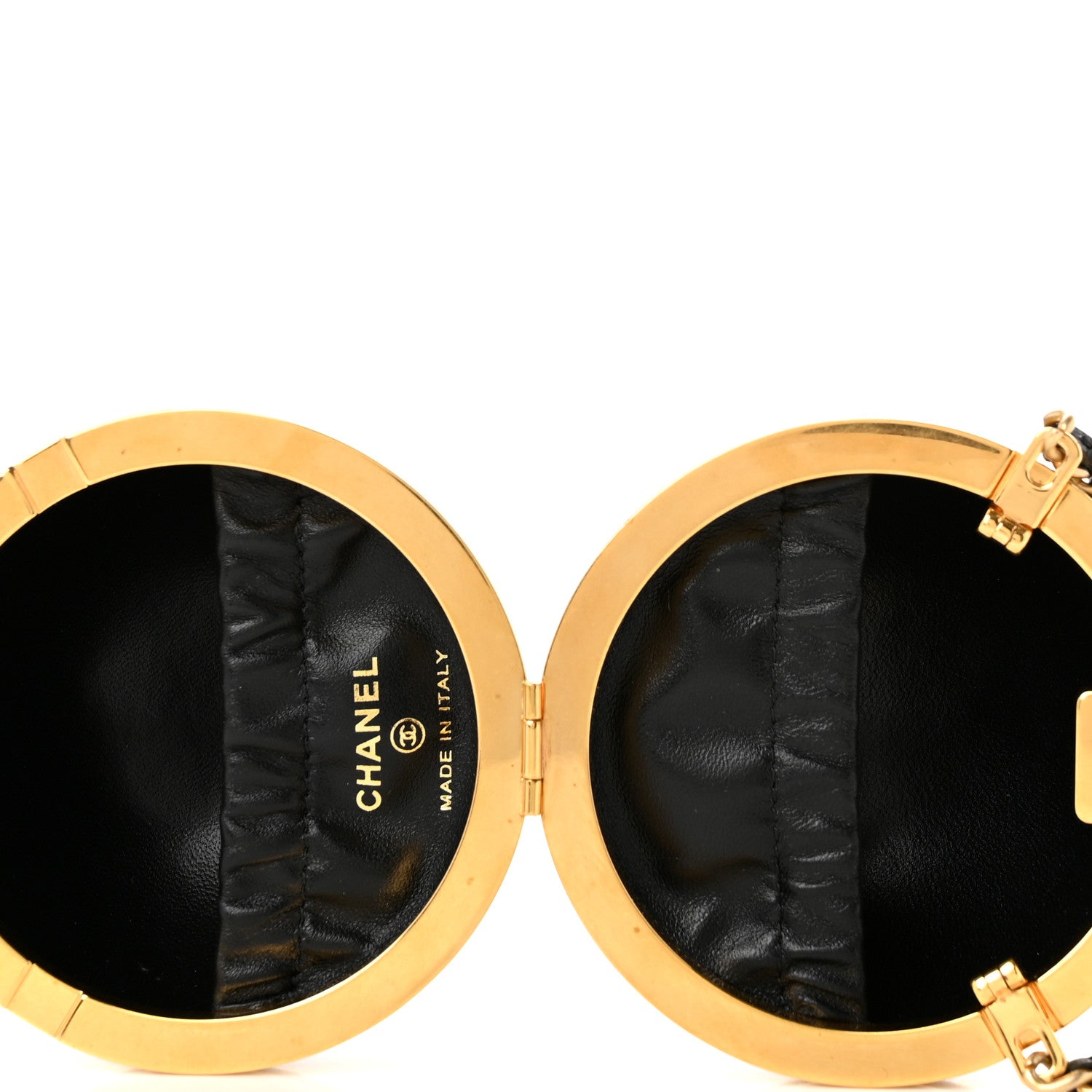Chanel Lambskin Quilted Sphere Minaudiere Chain Clutch Black 5 of 10