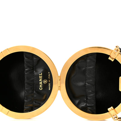 Chanel Lambskin Quilted Sphere Minaudiere Chain Clutch Black 5 of 10