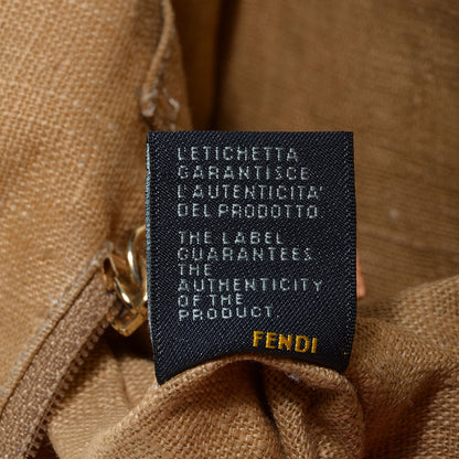 Fendi Coated Canvas Calfskin Romano Selleria Borghese Roll Tote 8 of 9