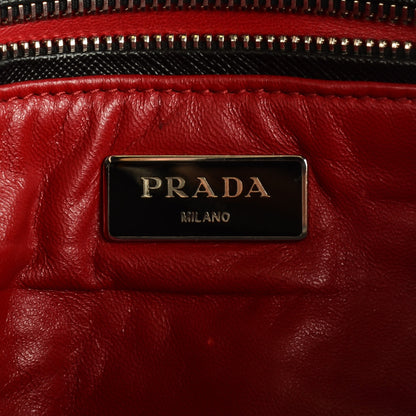 Prada Saffiano Small Galleria Double Zip Tote Black Talco 7 of 10