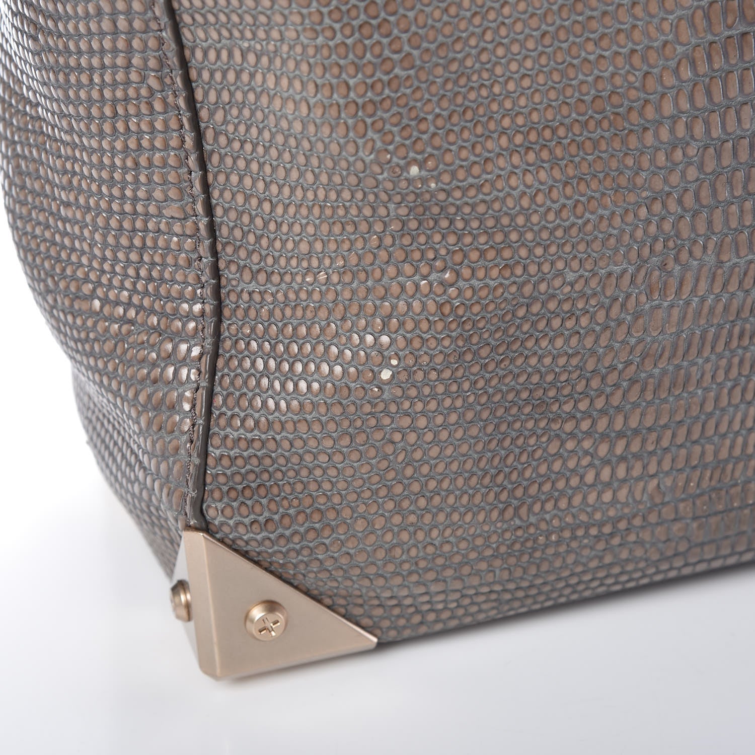 Alexander Wang Lizard Embossed Prisma Skeletal Tote Grey 10 of 11