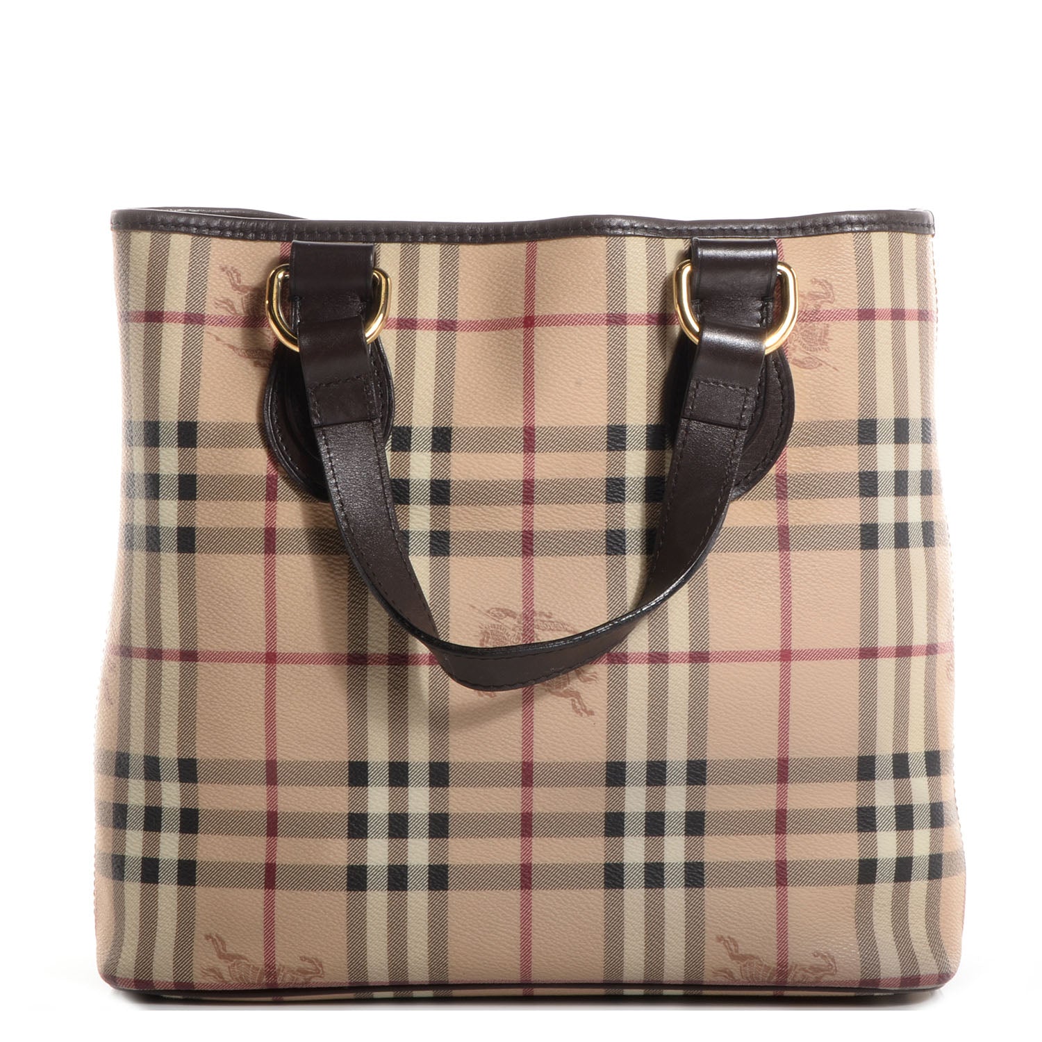 Burberry Haymarket Check Small Tote Chocolate 1 of 11