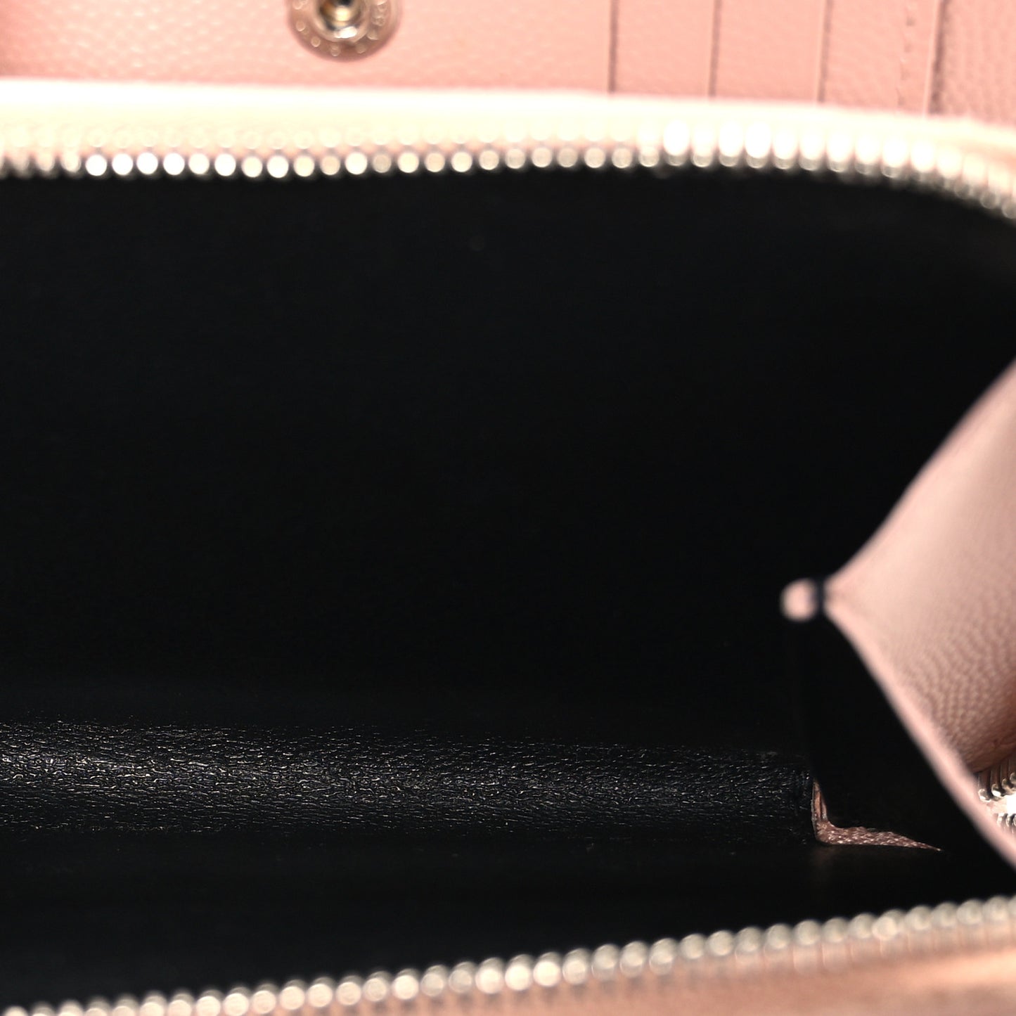 Grain De Poudre Matelasse Chevron Monogram Compact Zip Around Wallet Pink