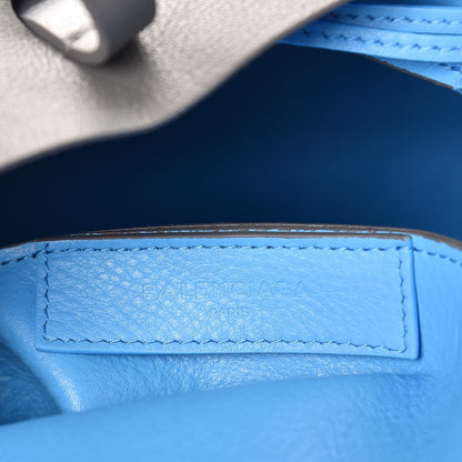 Balenciaga Veau Baltimore Double Sided Medium Everyday Tote Gris Fossile Bleu Turquoise 7 of 8