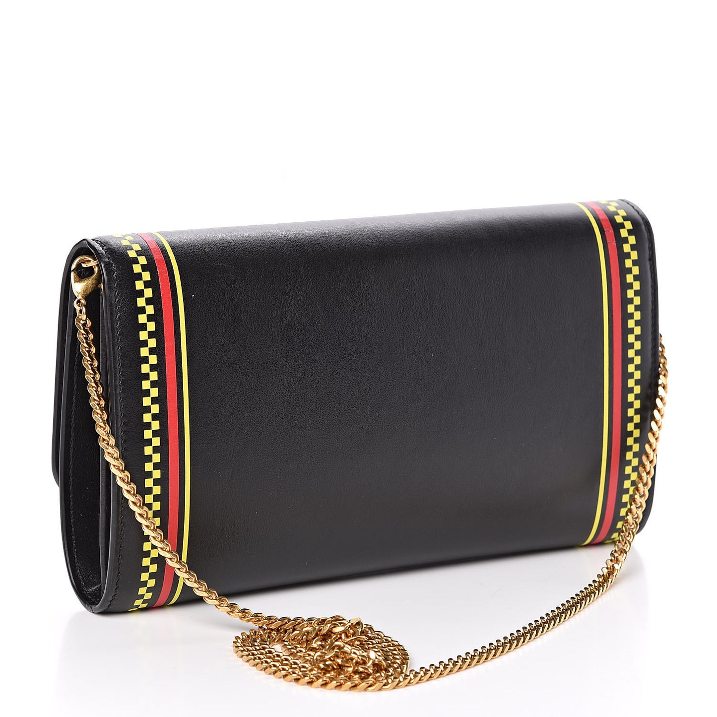 Calfskin 90's Vintage Logo Chain Evening Bag Black