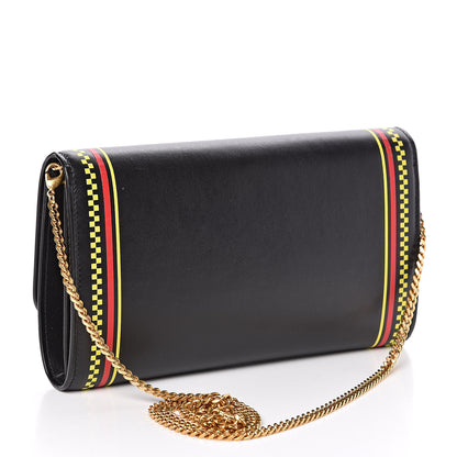 Versace Calfskin 90's Vintage Logo Chain Evening Bag Black 3 of 9