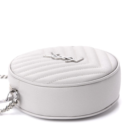 Saint Laurent Grain De Poudre Matelasse Chevron Quilted Round Vinyle Camera Bag Souris 4 of 10