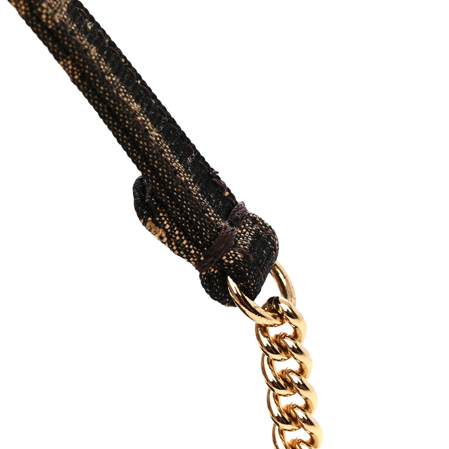 Fabric Jacquard FF 1974 Mini Baguette Tobacco Moro Black